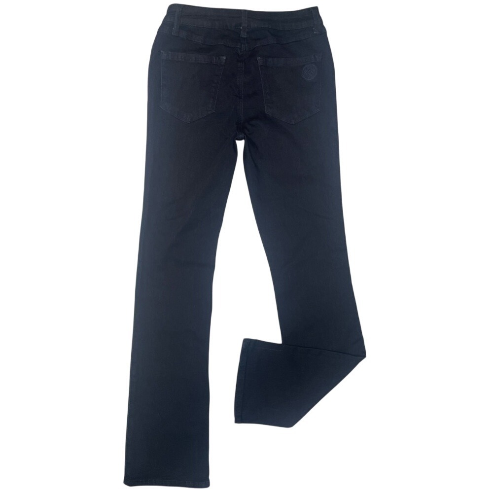 Laurie Felt Mid Rise Silky‎ Denim Baby Bell Stretch Dark Wash Jeans Women's S